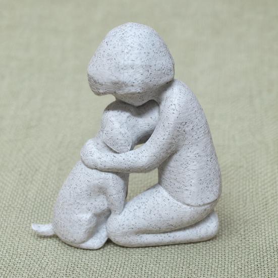 Mini Size Ornament, 3D Printed One-Piece Molding Figurine, Imitation Stone Texture Stable Base Sculpture for Living Room Desk Entrance