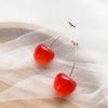 Sweet Red Cherry Earrings for Women Fashion Delicate Fruit Design Drop Dangle Earrings Wedding Party Ear Jewelry Gift