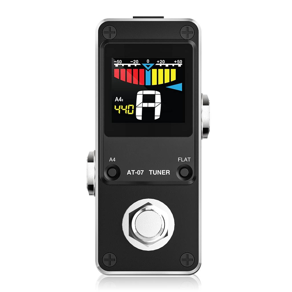 LEKATO Tuner Tuner Pedal with True Bypass Electric Guitar and Bass Tuner Color Display Tuner Pedal with Pitch and Flat Tuning Mute,