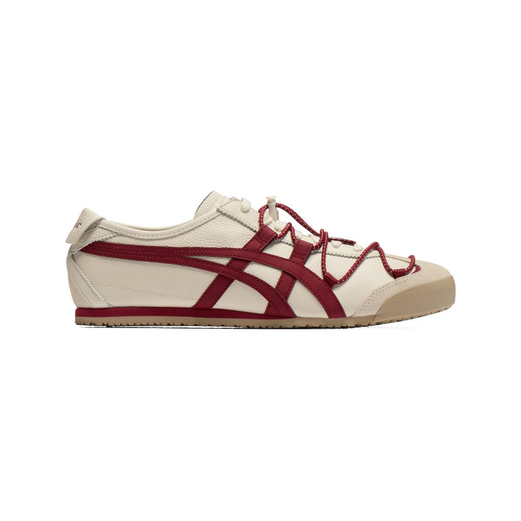 ONITSUKA TIGER Mexico 66 Виниловые Минималистичные Универсальные Для Ежедневных Поездок На Шнурках Стиль Жизни Повседневная Обувь Унисекс кроссовки Бежевый Красный 1183C577-201