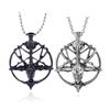 Pentagram Necklace Skull Goat Head Pendant Satanism Occult Metal Vintage Silver Star Men Jewelry