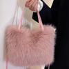 Fluffy Faux Fur Shoulder Bag Women Casual Square Crossbody Bag Luxury Designer Plush Handbag for Ladies