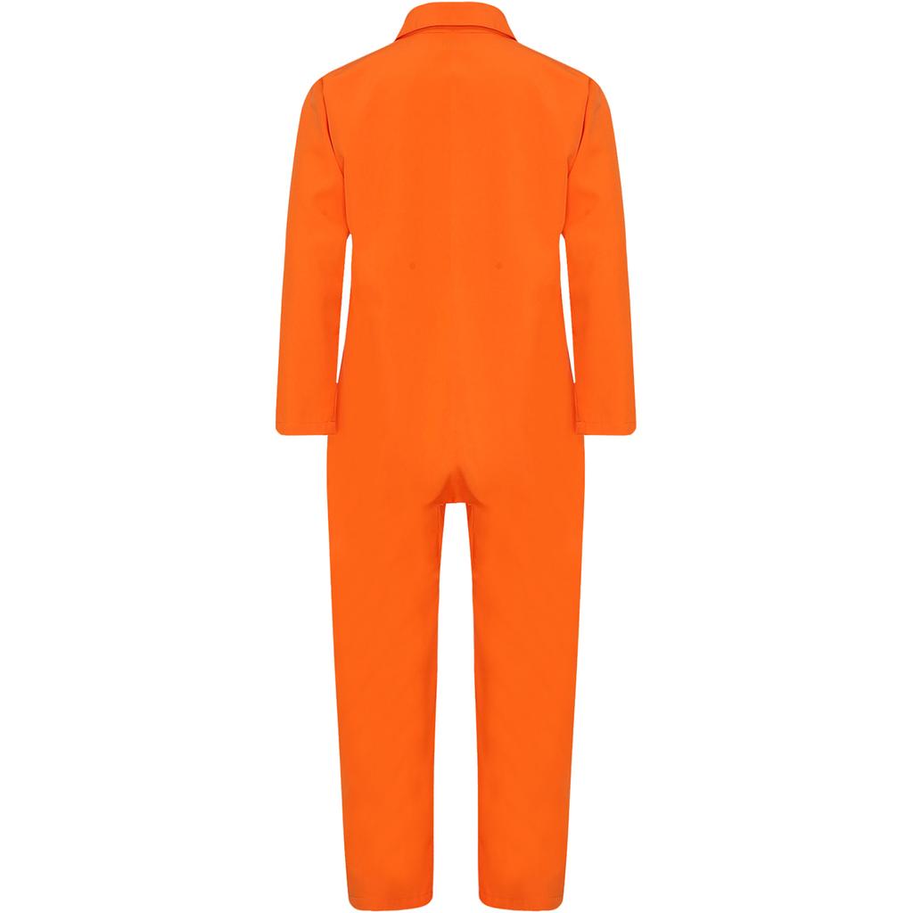 Мальчики Девочки Костюм Косплей Заключенного Хэллоуин Оранжевый Комбинезон Заключенного Цельный Костюм Комбинезон Тюремная Униформа