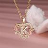 Trendy Love Heart Flower 26 Letters A-Z Pendant Necklace Vintage Gold Color Chains Necklaces For Women Wedding Jewelry Girl Gift