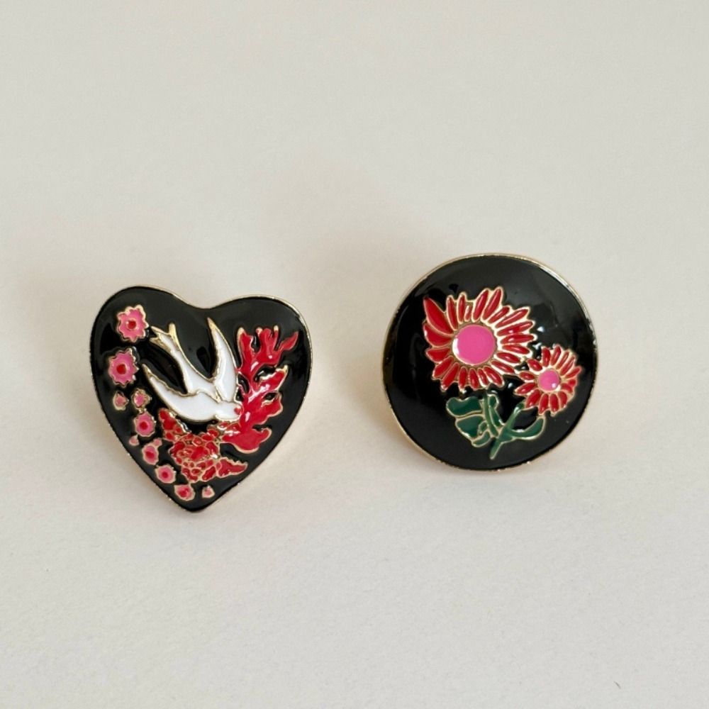 Luxury Enamel Ring Vintage Chunky Ring Personality Retro Drip Oil Ring Jewelry Gift