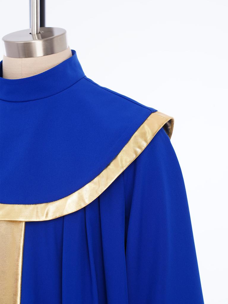 Мальчики Девочки Богослужебное Облачение Металлический Цветовой Блок Пэчворк Плиссированное Платье со Скрытой Задней Молнией