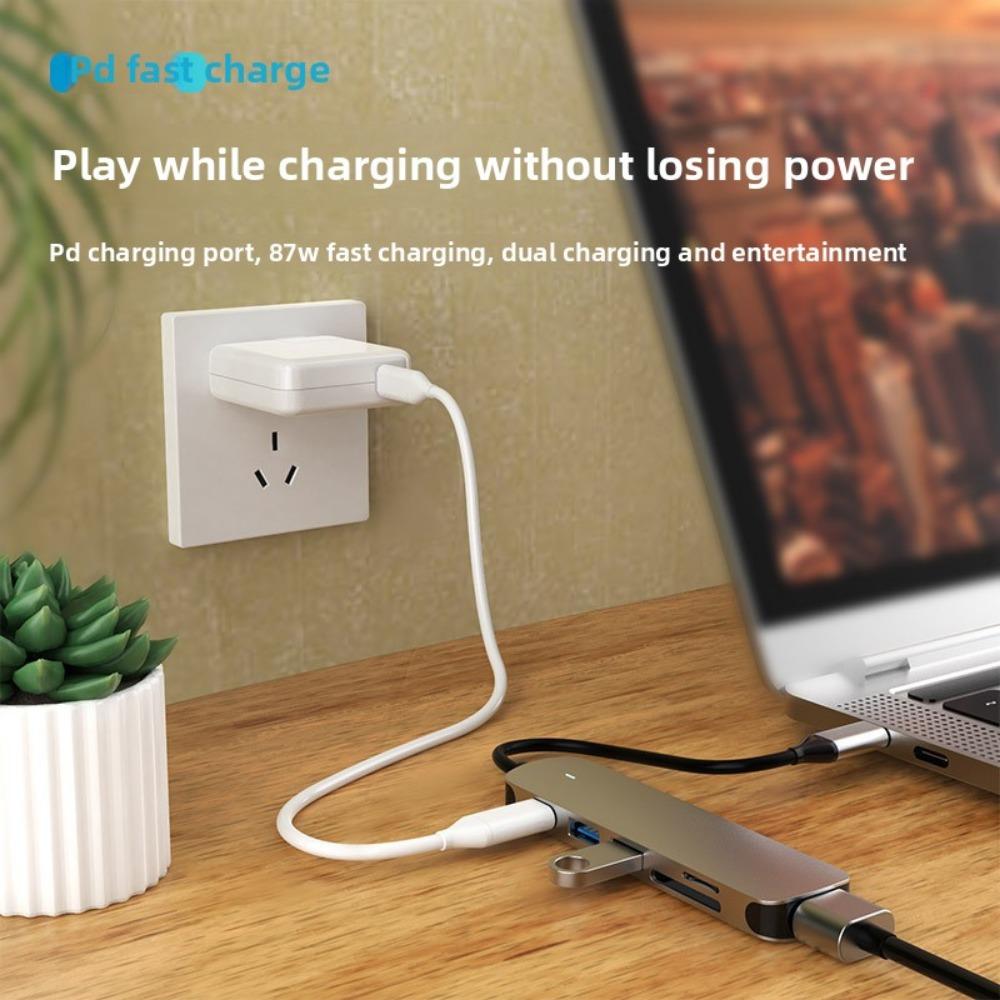 Док-станция 6 в 1 Type C USB C Hub Multiport Adapter для ноутбука MacBook Pro Air