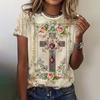 Women Fashion T-Shirts Jesus 3D Print Short Sleeve Comfort T Shirt Casual Tops Summer Female Jesus O-Neck Loose Oversize T Shirt