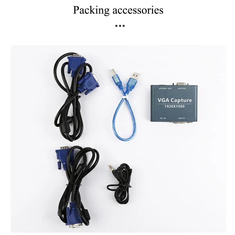 NEW VGA Audio and Video Capture Device VGA Input USB Output VGA To USB Video Converter 1080P
