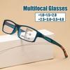 1/7 Цвета Мультифокальные Очки для Чтения для Мужчин Женщин Модные Ретро Квадратные Прогрессивные HD Линзы Очки для Пресбиопии