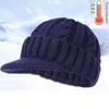 Mens Cable Knit Beanies Winter Hat Thickened Thermal Lined Ear Flap Cap For Cold Weather Outdoor Activity