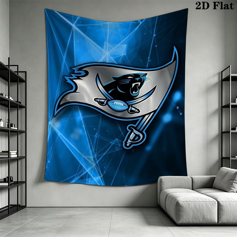 Carolina Panthers Wall Tapestry Aesthetic Wall Hanging Printed Fabric Blanket Decorative Tapestries for Bedroom Living Room Home Decor