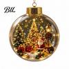 3D Winter Scene Decorations Glowing Christmas Story Ornament, Mini Holiday Light Up Ball Warm Glow Seasonal Decor Hanging Decoration, Acrylic