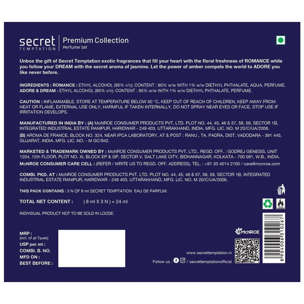 Дорожный набор парфюмерной воды (3 x 8 мл), Parfum Travel Set,  Secret Temptation