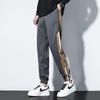Бренд Весна и Осень Цветовая комбинация Комбинезон Мужской Приталенный Зауженный к низу Черный Повседневные Брюки Брюки Мужские Брюки