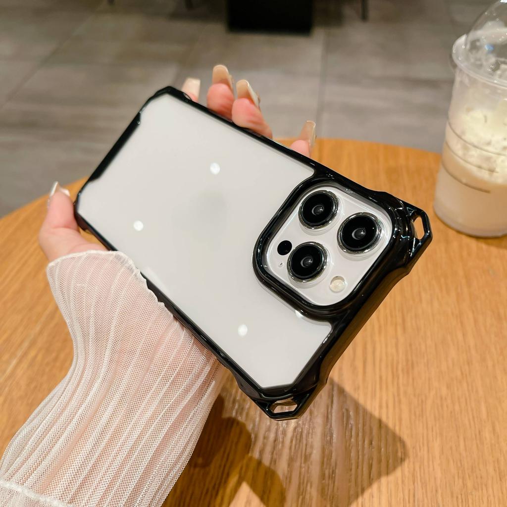 Роскошный чехол для телефона для iPhone 12 13 14 15 16 iPhone 13 14 15 16 Pro/ Pro Max Противоударный чехол для телефона с четырьмя углами и возможностью крепления шнурка