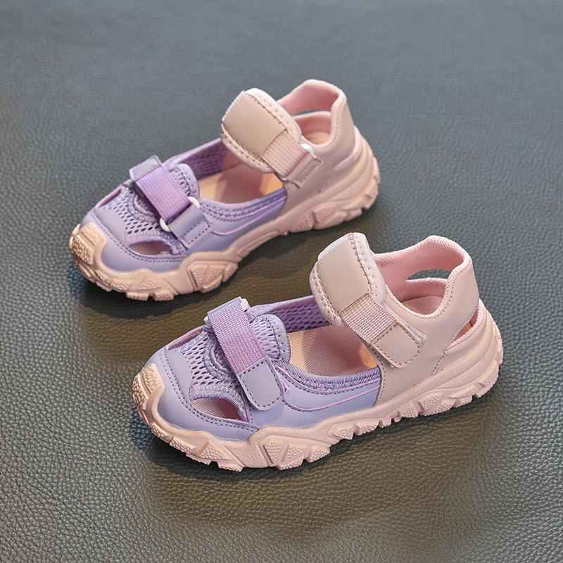 Children's Sports Covered Toes Sandals 2024 Summer Boys Korean Version Kids Fashion Assorted Casual Girls Soft Beach Shoes Mesh