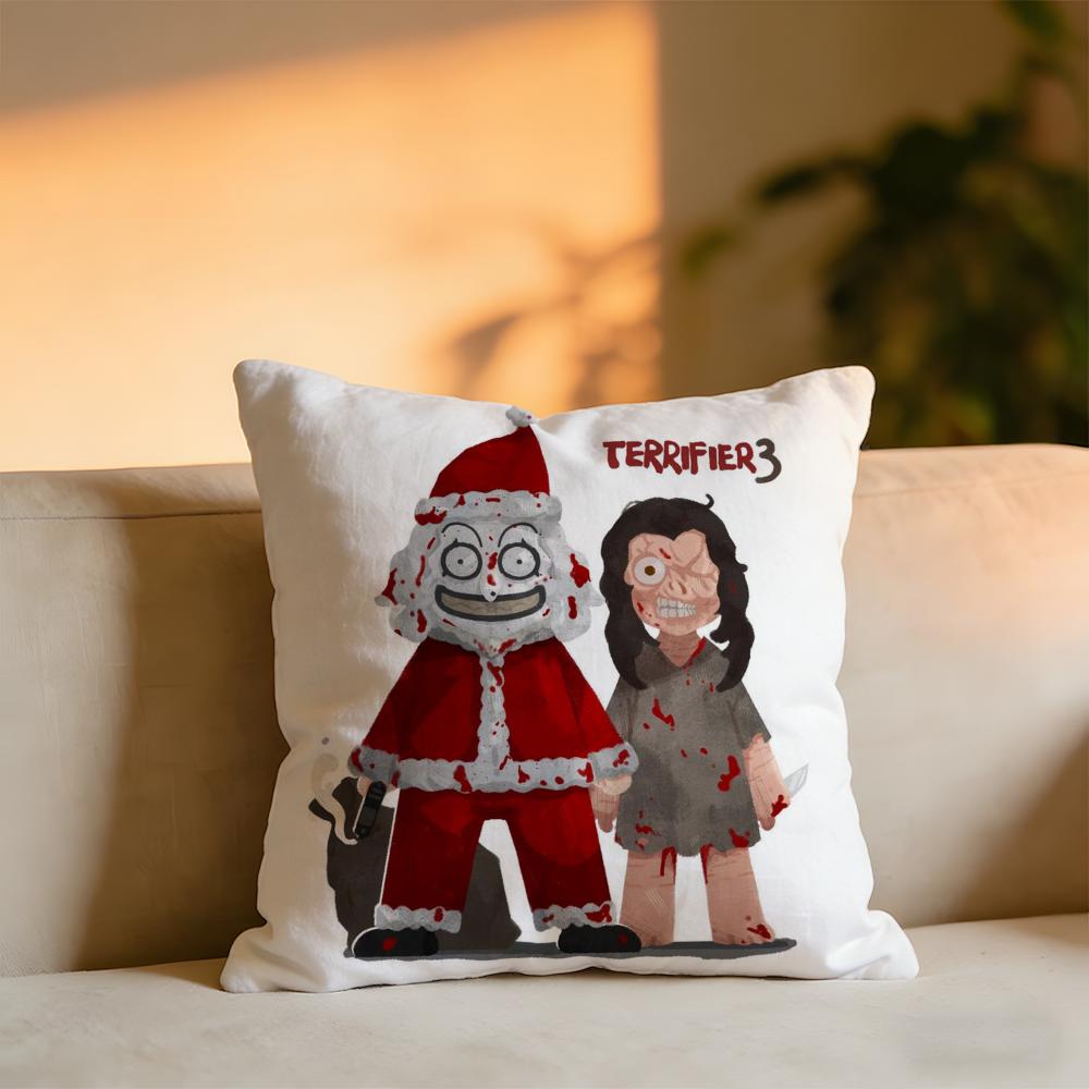 Terrifier Joker Cushion Cover Cozy Velvet Throw PillowSoft Warm Cushion For Sofa Bed