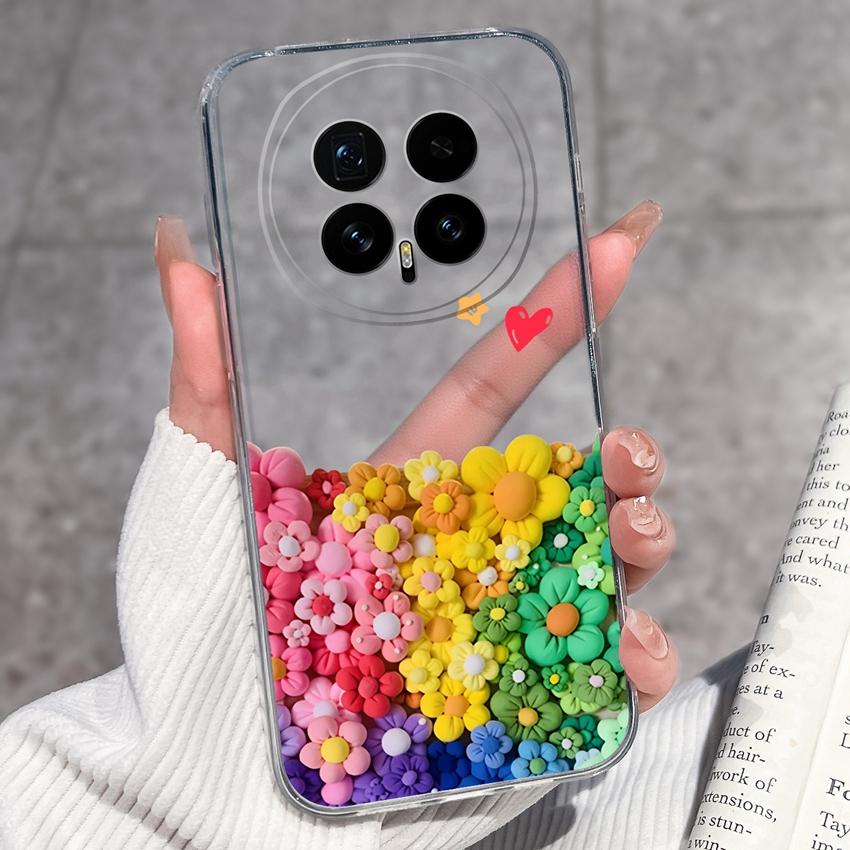 Для Huawei Honor Magic8 7 6 5 Pro Nova 12 Ultra 12i Чехол для телефона Красивый цветочный узор Прозрачный силиконовый Полностью защитный чехол Для корпуса Huawei