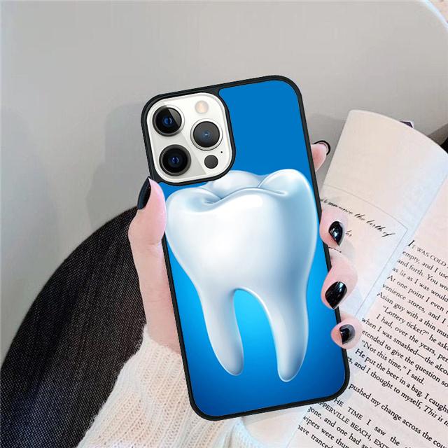 Анатомия Зуб Коронка Зуба Чехол для Телефона Для iPhone 17 Air 15 16 Pro Max 14 13 12 11 Pro Max Plus