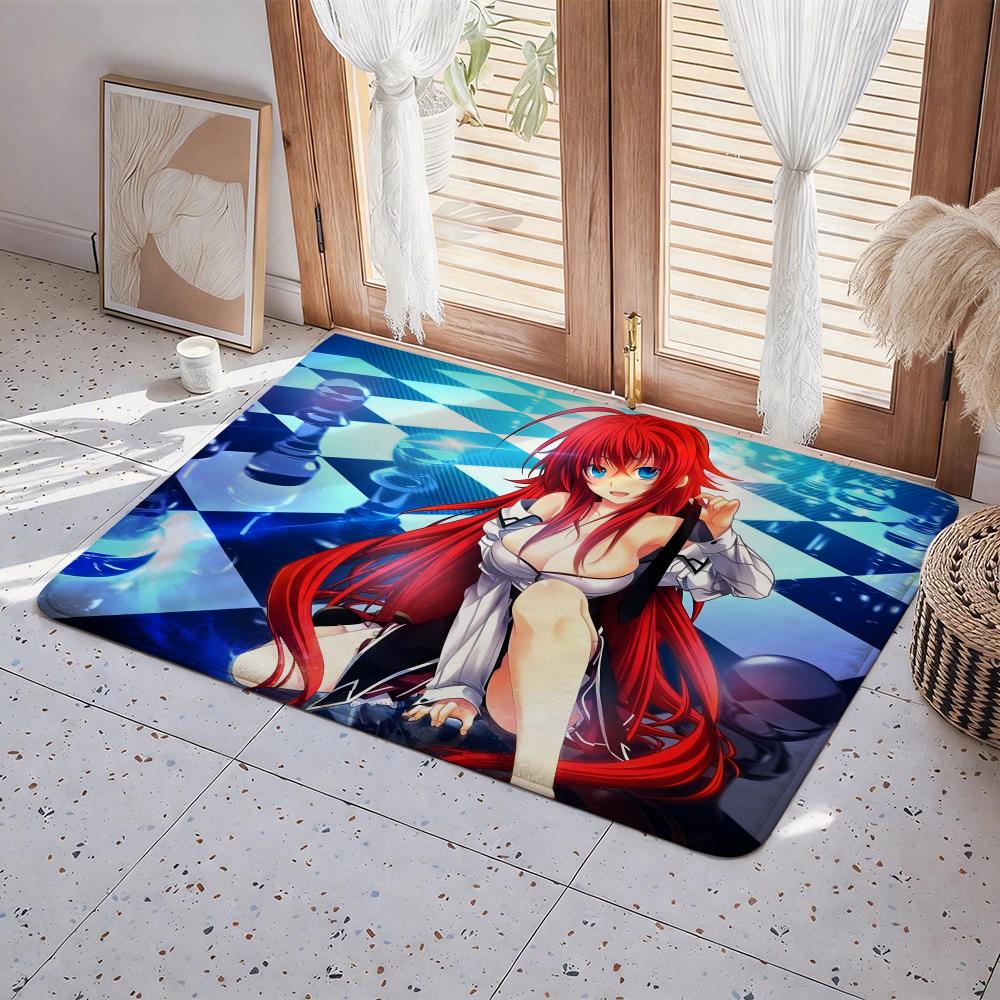 Anime H High School DxD Floor Mat Eco Flannel Doormat Non Slip Odorless Indoor Floor Rug Soft Short Plush Home Mat