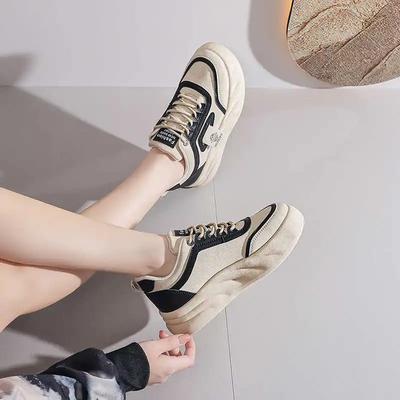 Модная синтетическая кожа со шнуровкой Женские плоские ботинки Женская обувь Размер 40 Желтые кроссовки Спортивные Новогодние Низкая стоимость Basctt