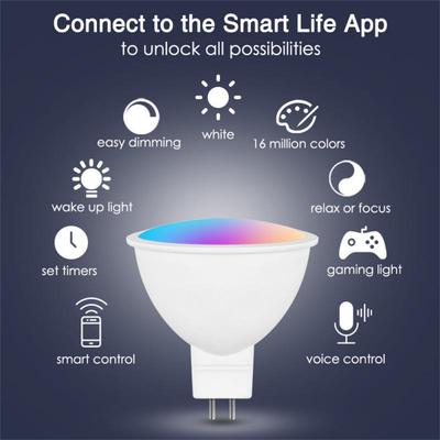 Умная лампочка Tuya Zigbee/WIFI GU10/MR16 RGB+CW 5 Вт диммируемая светодиодная лампа 5 Вт Smart Life точечный светильник управление через Alexa Google Home