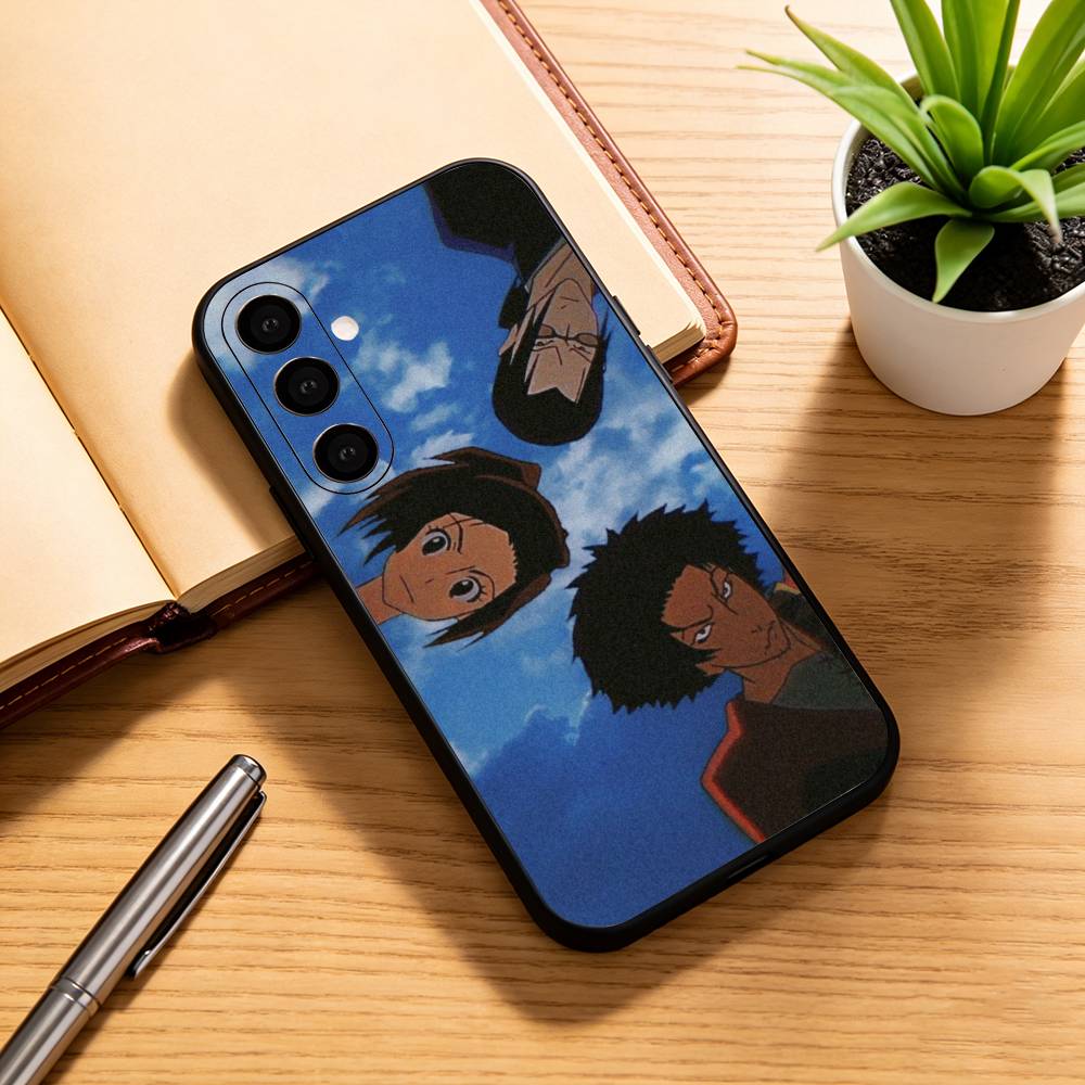 S-Samurai Champloo Anime Phone Case Black Silicone Soft For Samsung Galaxy A73,A72,A71,A70,A53,A52,A51