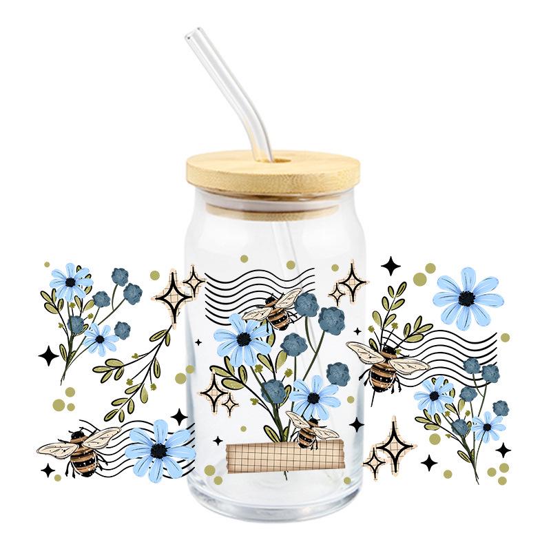 UV DTF Transfer Crystal Stickers: Summer Floral & Fruit Designs for DIY Glass Decor, Waterproof & Heat Resistant