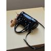 IELGY Ladies Messenger Bag All-Match High-End Black Portable Boston Bag