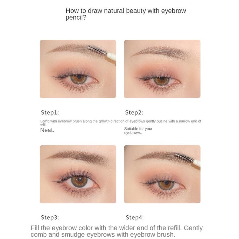 Тонкий карандаш для бровей, водонепроницаемый, нелегко обесцветить, двойная головка, автоматическое вращение, натуральный трехмерный, простой в использовании косметика для начинающих студентов