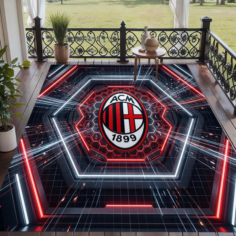 Soft Floor Carpet AC Milan Pattern Area Rug Decorative Mat For Home Room Decoration