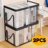 Heavy-Duty Clear Plastic Storage Box with 180° Snap-Fit Lid Heavy-Duty Clear Container for Books, Clothes,, Snacks  Durable Space-Saving Design