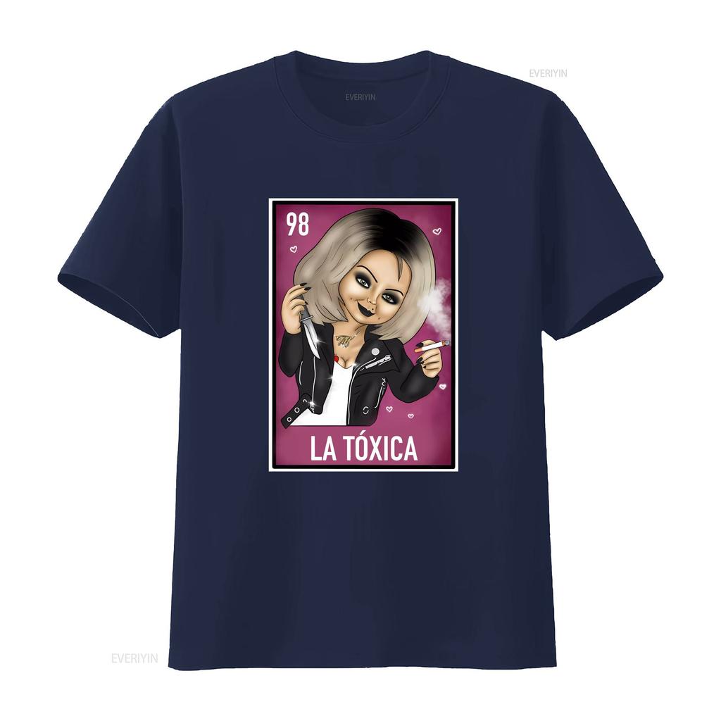 La Toxica Chuckys Bride Funny Mexican Loteria T shirt Perfect vintage Washed Stretched homme Soft Slightly fashion Casual