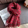 Winter Fashion Cashmere Red Plaid Design Scarf Men Women Warm Thicken Shawls Scarves Bufanda Tassel Poncho Echarpe Stoles