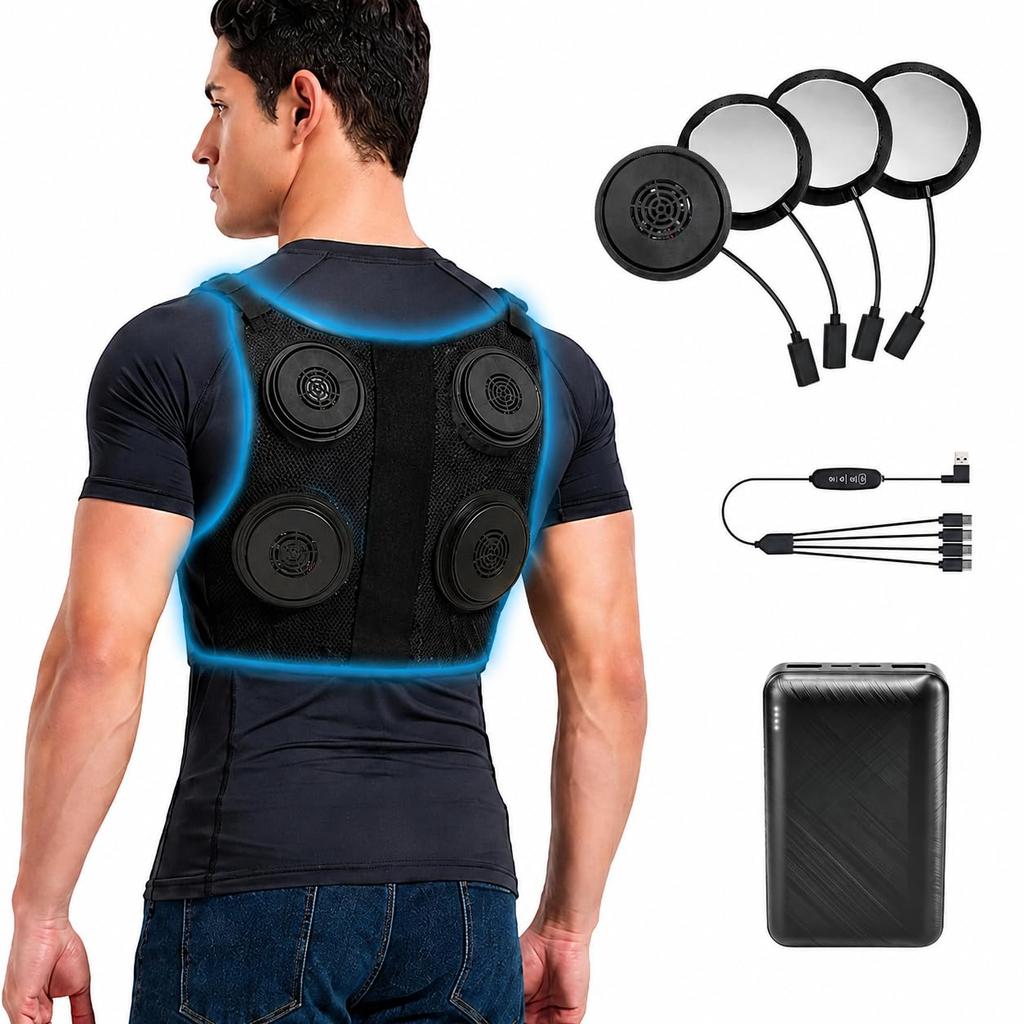Cooling plate equipped vest2026 heat wave introduction 4 large area plates 30000mAh battery 3-stage adjustment maximum -28 instant quiet operation