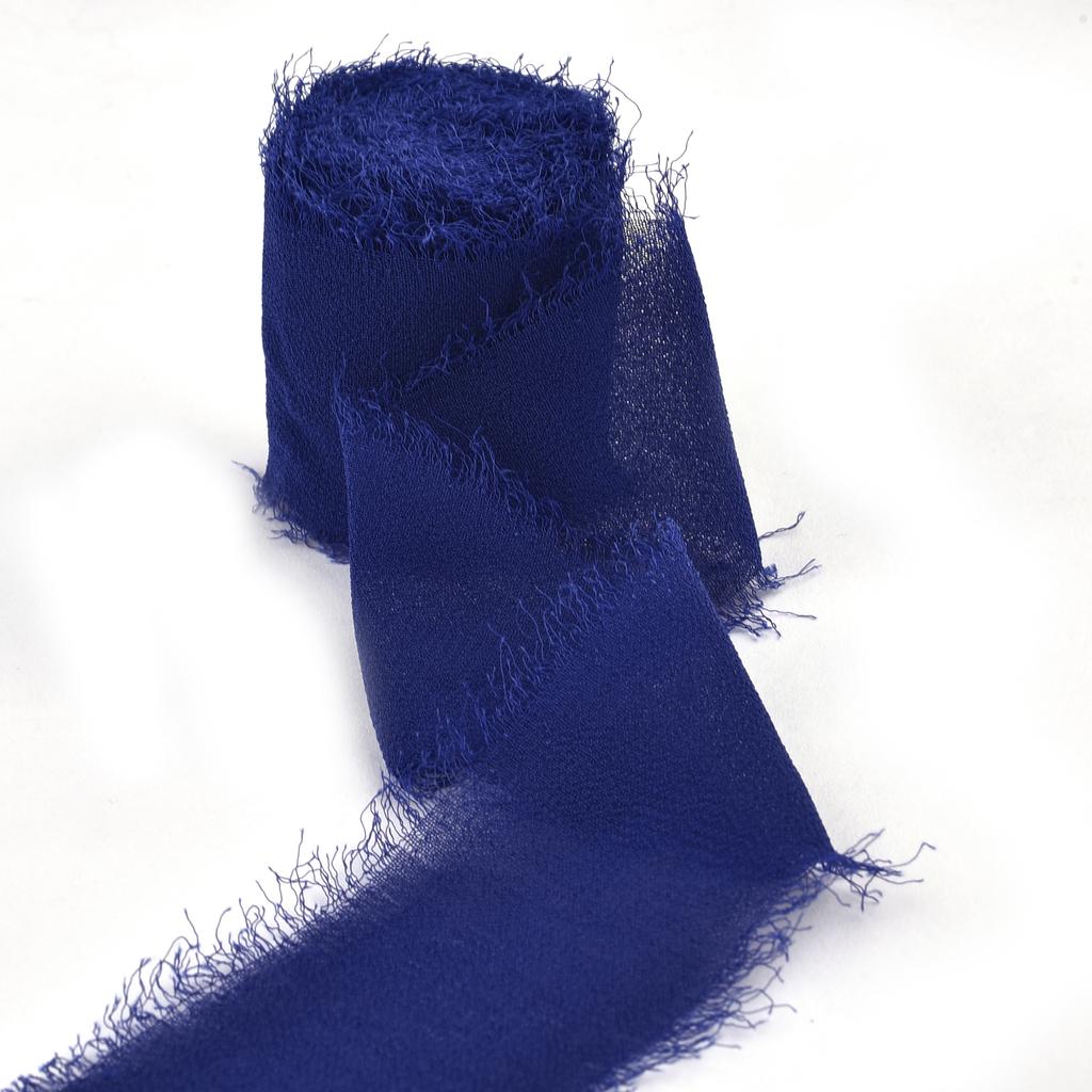 5M*4cm Handmade Frayed Edged Satin Chiffon Silk Ribbon For Wedding Invitation Wrapping Bouquets Birthday Party Decorations Gifts