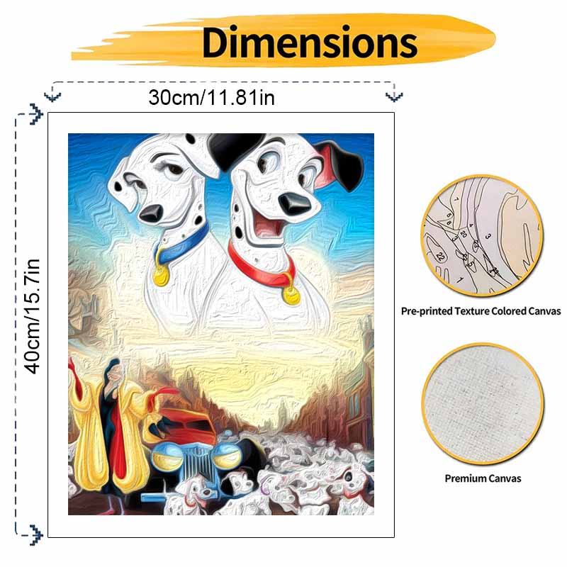Disney 101 Dalmatians oil painting painting art handmade diy painting home decoration gift