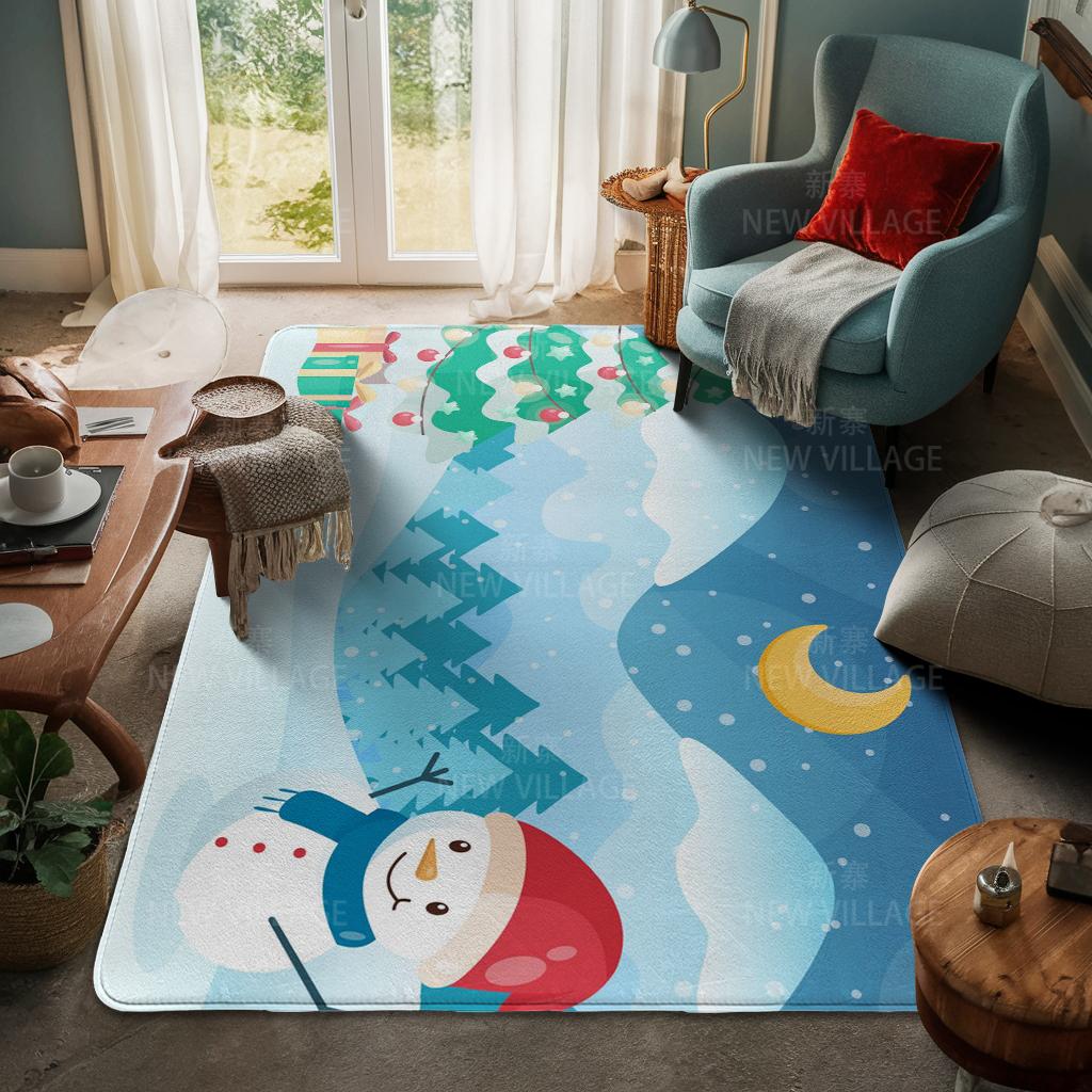 Ковер у входа в дом Домашний коврик у двери Гостиная Ванная Комната Ноги ванная комната Нескользящие коврики с водопоглощением для ванной Счастливого Рождества зима