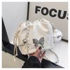 2025 new spring popular chain small bag women's niche design butterfly messenger bag casual shoulder bucket bag