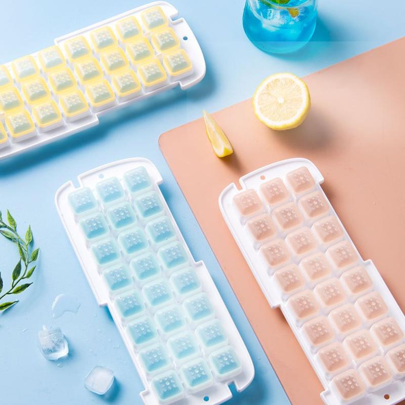 Ice Cube Mold Food Grade with Lid Press Ice Grid Artifact Household Homemade Ice Cube Storage Box Frozen Ice Cubes