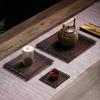Yellow Tea Ceremony Cup Mat Sqaure Rectangle Heat Insulation Pad Bamboo Raft Coaster  Tea Curtain
