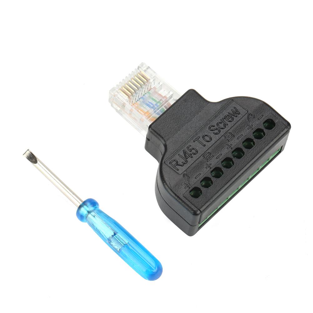 2 шт. RJ45 штекер на 8-контактный AV винтовой клеммный адаптер блок преобразователя разъем CCTV