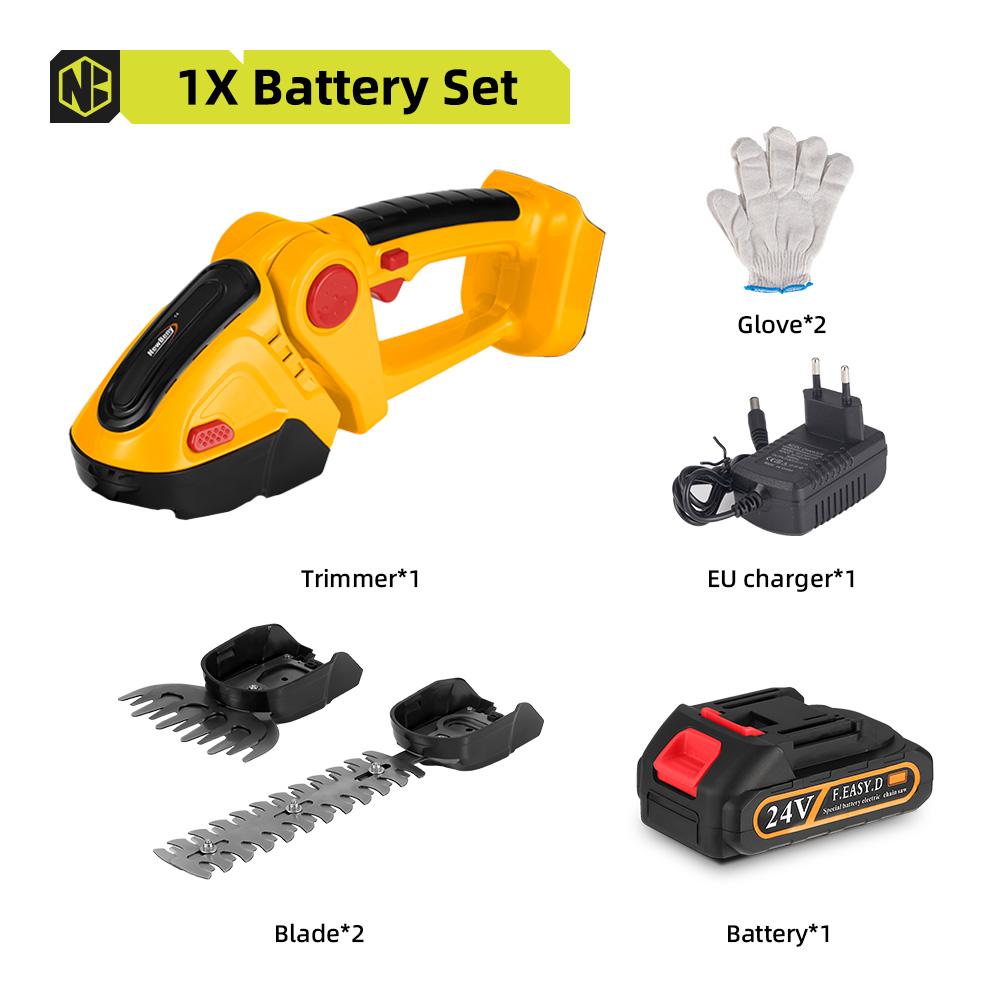 Newbeny Электрический триммер для живой изгороди 2 в 1, беспроводная эффективная бытовая секаторная пила, перезаряжаемые электроинструменты для батареи Makita 18 В