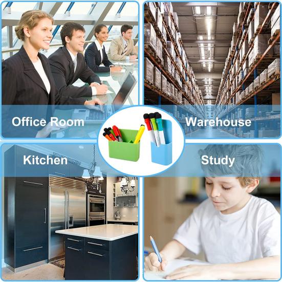 Магнитный держатель для ручек большой емкости для карандашей маркеров многофункциональный стеллаж для хранения на холодильнике офис