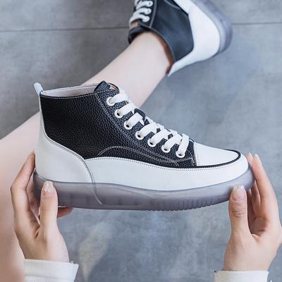 Кожаные высокие туфли белые туфли повседневная обувь короткие ботинки одинарные туфли