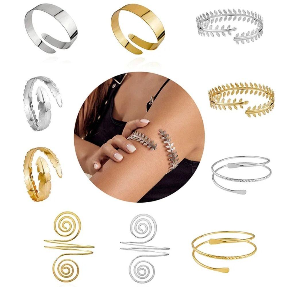 Регулируемые браслеты-манжеты на предплечье в виде листьев, Золотой геометрический браслет на руку, Аксессуары для рук