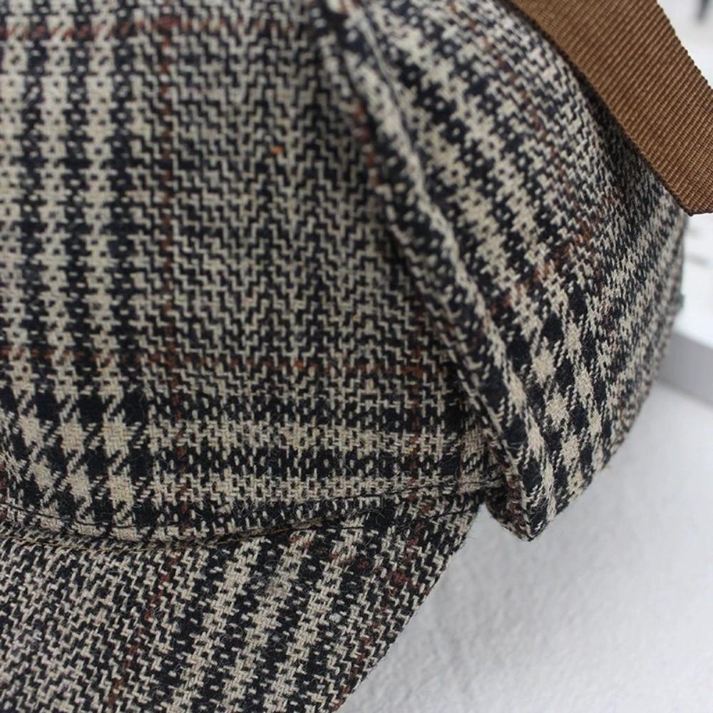 Double-Cap Brim Ear Protection Cap All Seasons Baseball Cap Vintage Detective Cap Women