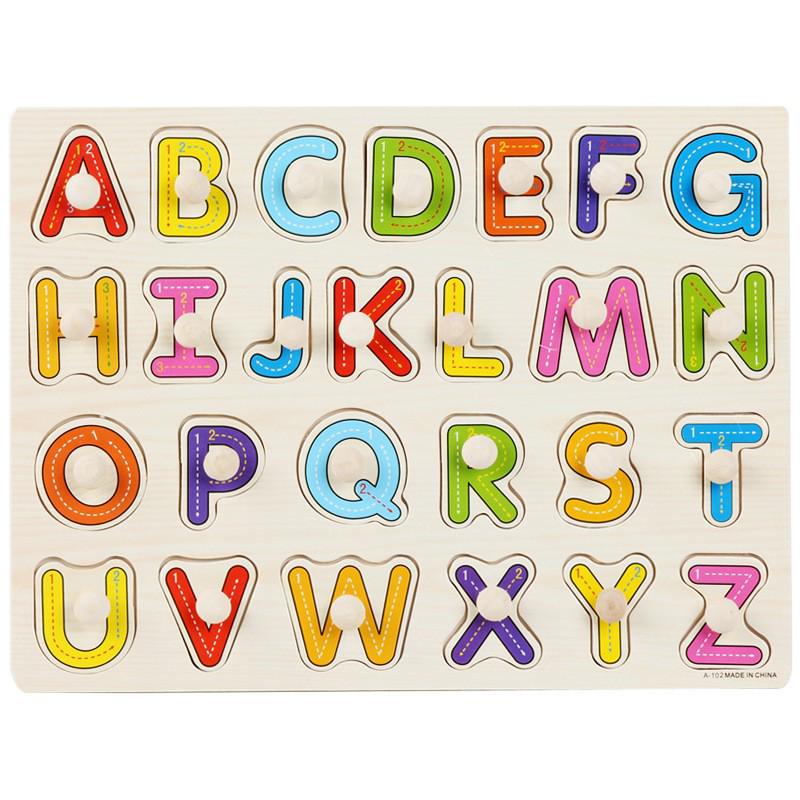 Double-Sided Wooden Pegboard Puzzle & Graffiti Drawing Board: Educational Toy for Learning Letters, Numbers, and More