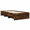 Bed Frame without Mattress Smoked Oak 90x190 cm Wood Based Panel